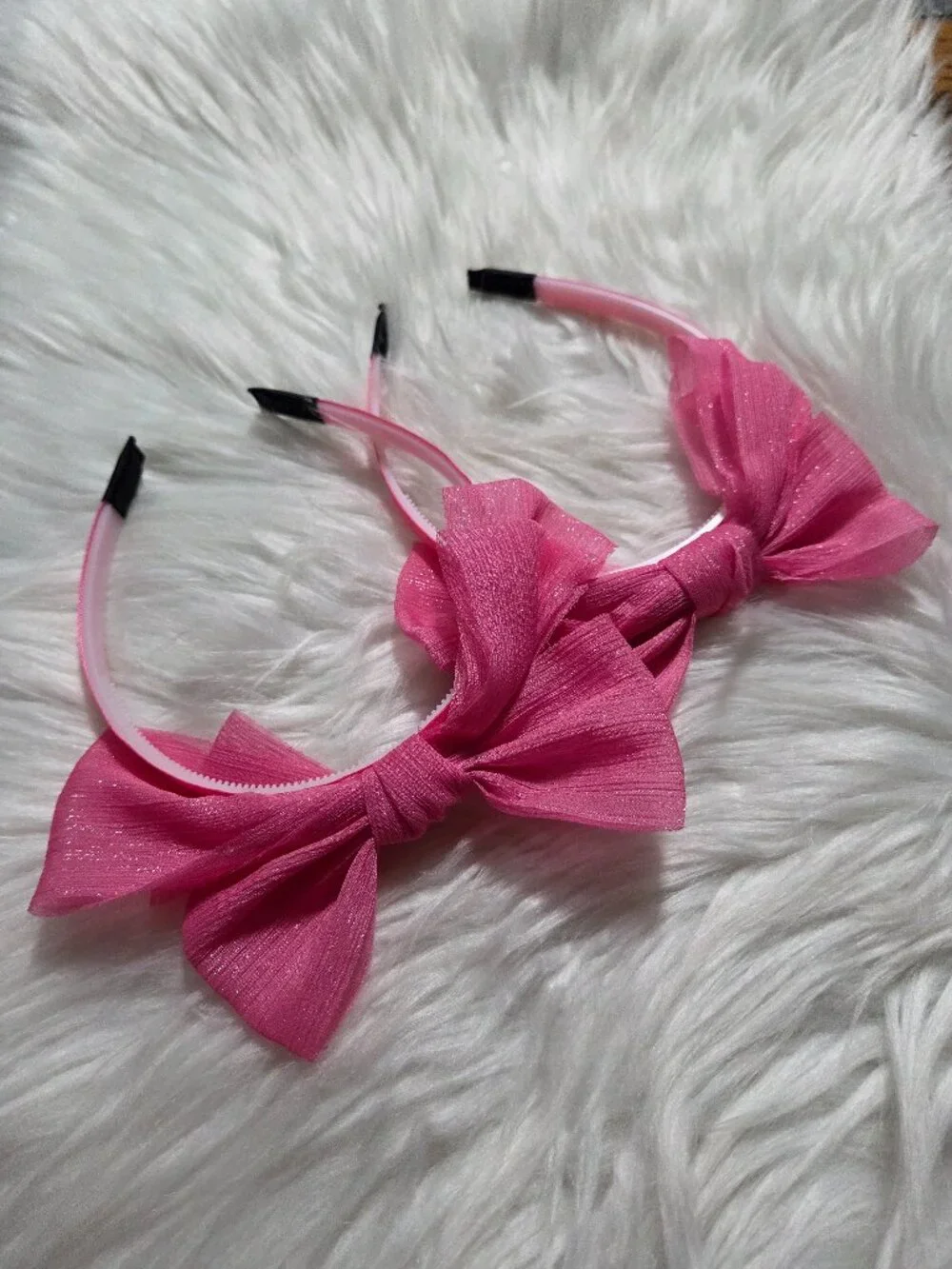 Set of 2 Pink Bow Headbands